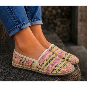 Charter Club Joeey Multi Color Woven Espadrille Flats Slip On Womens Shoes 6.5M